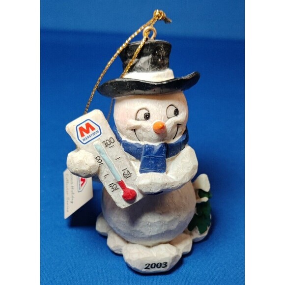 Marathon 2003 Series 3 Snowman Christmas Ornament Figure 4 of 6 Vintage 3.75” - Picture 1 of 6